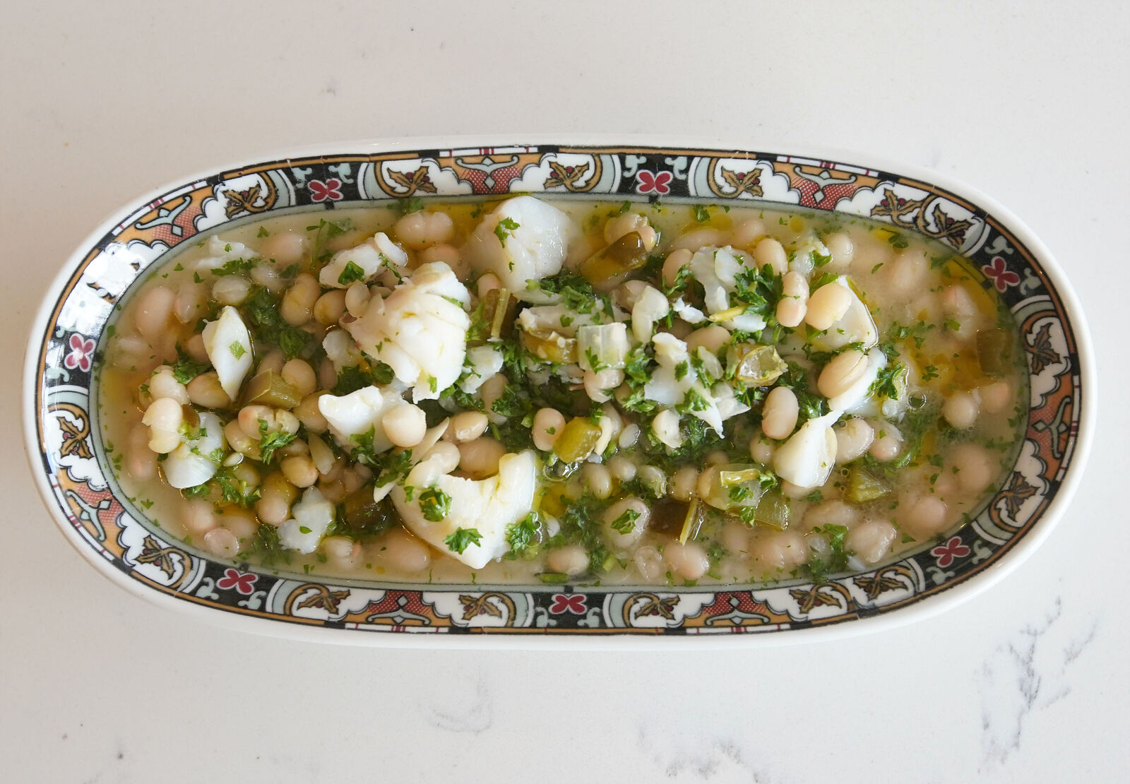 Salt cod and beans at Café Bar Moriarty